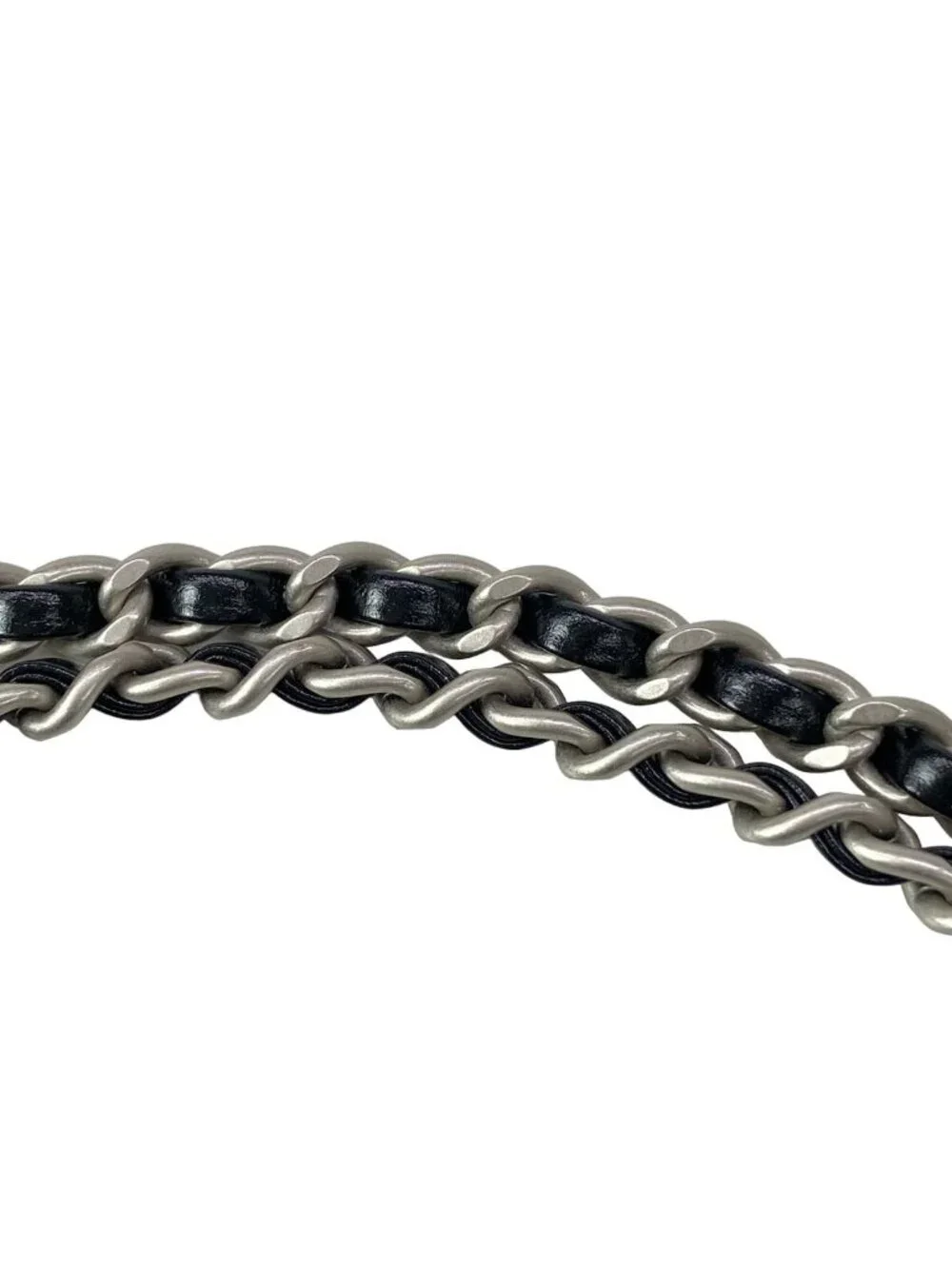 Chanel Handbag 22 Mini Black Chain Handle Vintage Silver Metal